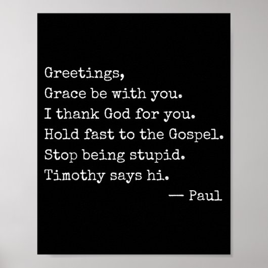 Poster Salutations Que la grâce soit avec Dieu merci pour (Devant)
