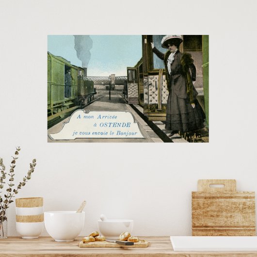 Poster Salutations vintages d'Ostenend (Cuisine)