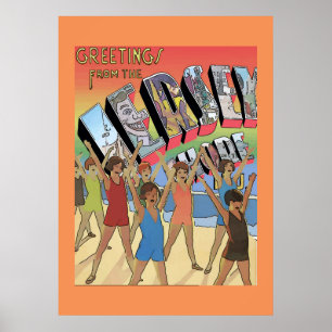 Poster Salutations vintages du rivage du Jersey