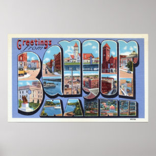 Poster Salutations Vintages pour les voyages de Bangor da
