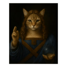 Salvator Mundi Chat Renaissance Parodie d'Art