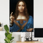 Poster Salvator Mundi de Leonardo da Vinci (vers 1500) (Bureau à domicile)