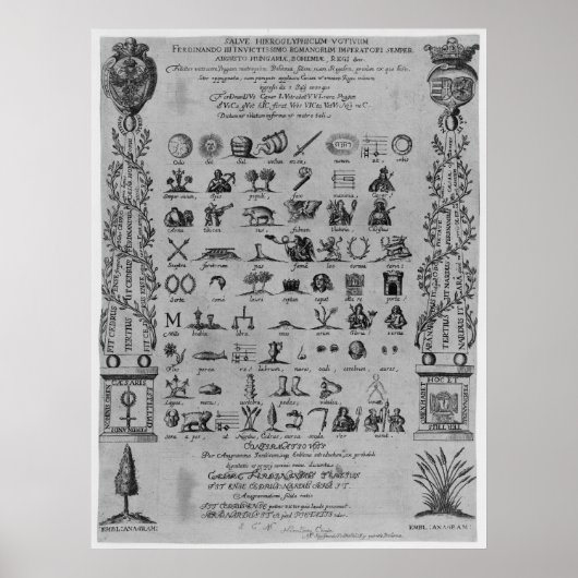 Poster Salve Hiéroglyphicum Votivum Symboles latins Anagr (Devant)