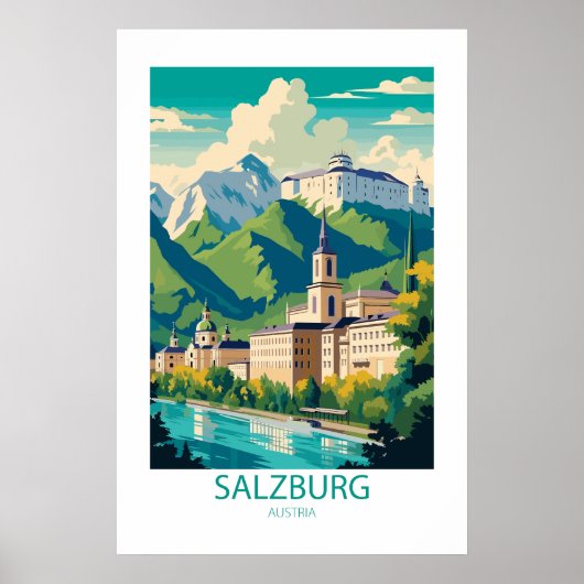 Poster Salzbourg Autriche célèbres lieux de voyage (Devant)