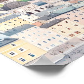 Poster Salzbourg Autriche Gouache Peinture Illustration V (Coin)