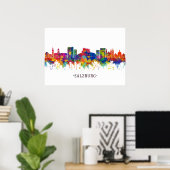 Poster Salzbourg Autriche Skyline (Bureau à domicile)