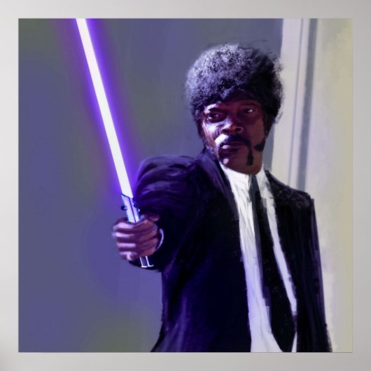 Poster Sam L Jackson avec un sabre léger (Devant)