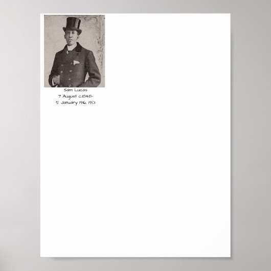 Poster Sam Lucas, 1901 (Devant)