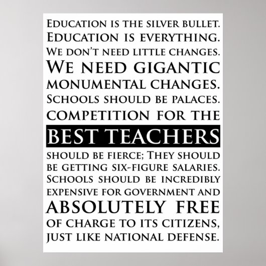 Poster Sam Seaborn Discours sur l'éducation L'aile ouest (Devant)