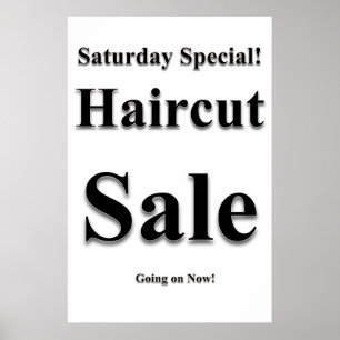 Poster Samedi spécial coupe-cheveux Vente Beauté Salon Po