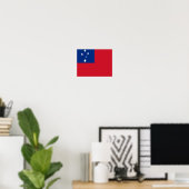 Poster Samoa - Drapeau - (Bureau à domicile)