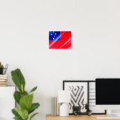 Poster Samoa - Drapeau d'agitation - (Bureau à domicile)