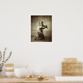 Poster Samouraï avec épée relevée, c.1860 (imprimé albume (Cuisine)