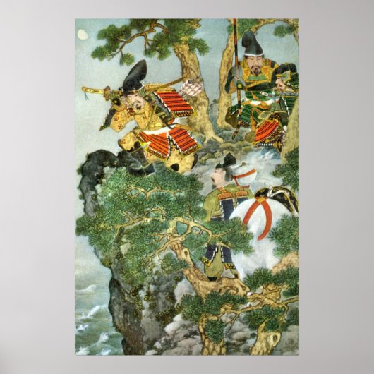 Poster Samouraï japonais dans l'arbre (Devant)