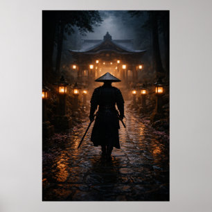 Poster Samouraï japonais - Thème sombre