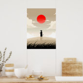 Poster Samouraï Minimaliste (Cuisine)