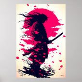 Poster Samouraï Solitaire sous la Lune de Sakura (Devant)