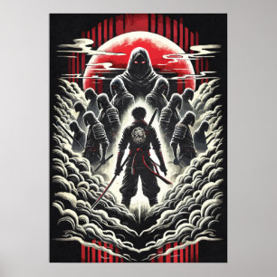 Poster Samouraï vs Démons, Art de Tatouage d'Anime Japona