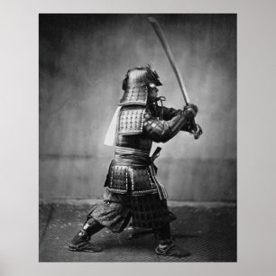 Poster Samouraïs blindés avec l'épée et le poignard en
