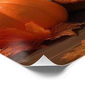 Poster Samoyed Chiot Automne Citrouille de plaisir (Coin)