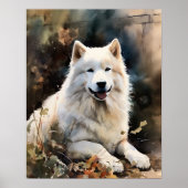 Poster Samoyed Dog Art Print (Devant)