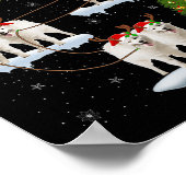 Poster Samoyed Dog Santa Sleigh Flying Funny Magical Chri (Coin)