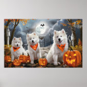 Poster Samoyed Halloween Éffrayant (Devant)