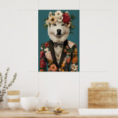 Poster Samoyed In Suit Poster, Samoyed Portrait, Samoyed (Cuisine)