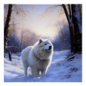 Poster Samoyed Let It Snow Christmas (Devant)