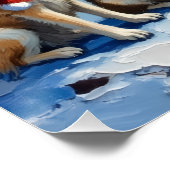 Poster Samoyed Noël Phare Vacances (Coin)