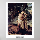 Poster Samson And The Lion By Francesco Hayez (Devant)