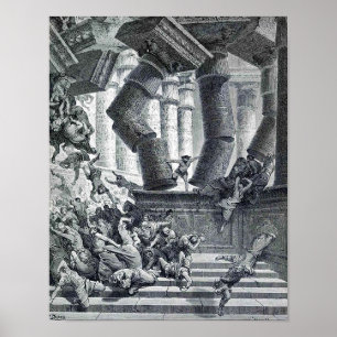 Poster SAMSON Gustave Dore Mort de Samson homme du soleil