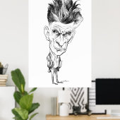 Poster Samuel Beckett Caricature par Edmund S Valtman (Bureau à domicile)