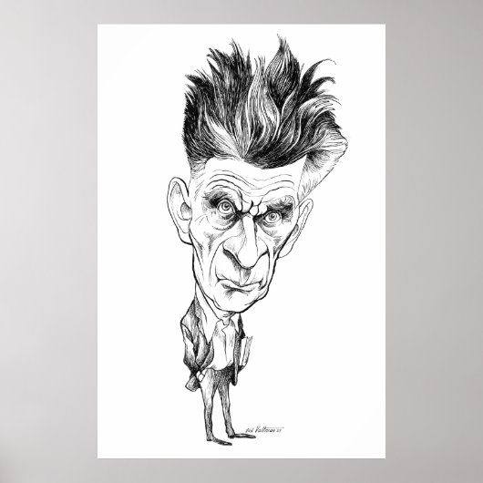 Poster Samuel Beckett Caricature par Edmund S Valtman (Devant)