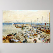 Poster Samuel Bough Newhaven Harbour on Firth of Forth (Devant)