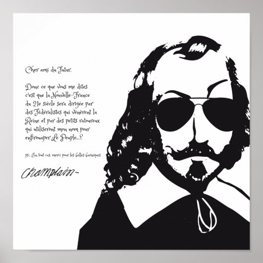 Poster Samuel Champlain Hipster texte du future+lunettes (Devant)