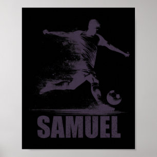 Poster Samuel Football Garçons Personnalisé Prénom Samuel