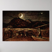 Poster Samuel Palmer - champ de maïs au clair de lune (Devant)