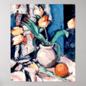 Poster Samuel Peploe, Tulipes dans un pot brun, (Devant)