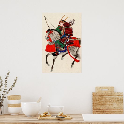 Poster Samurai à cheval 1878 (Cuisine)