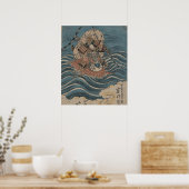 Poster Samurai à cheval vers 1830 (Cuisine)