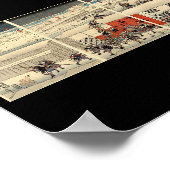 Poster Samurai attaquant la nuit dans la neige vers 1860 (Coin)