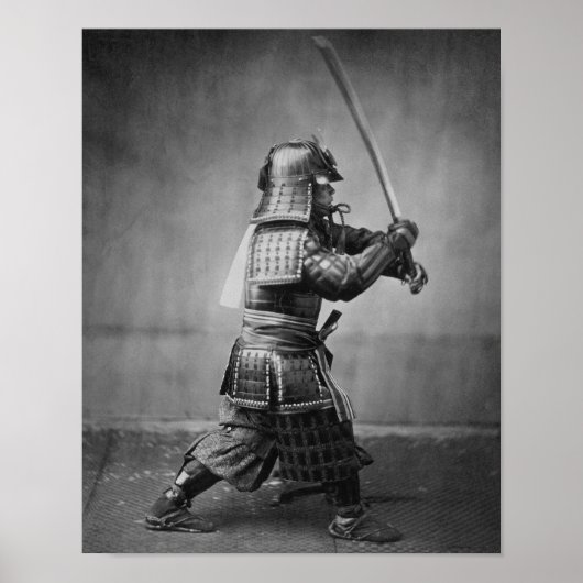 Poster Samurai Brandissant Son Épée - Histoire Japonaise (Devant)
