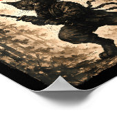 Poster Samurai Cat Japanese Mens Boys Kids Graphic Anime  (Coin)