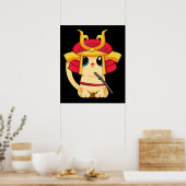 Poster Samurai Chat Cute japonaise Anime Cosplay Hallowee (Cuisine)
