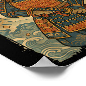 Poster Samurai Chat Warrior Japonais Ukiyo-e Artwork Chat (Coin)