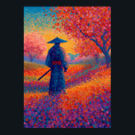 Poster Samurai Cherry Blossom Pointillism Art<br><div class="desc">Colorful pointillist painting of a samurai standing beneath blooming cherry blossom trees at sunset. Thousands of vibrant dots form a luminous neo-impressionist landscape inspired by Japanese culture and traditional warrior symbolism.</div>