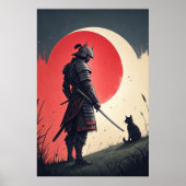 Poster Samurai et chat : Veillée sur la lune (Devant)
