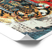 Poster Samurai Fighting a Tiger, Kuniyoshi, Ukiyo-e (Coin)