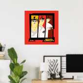 Poster Samurai Jack Caractère Tri-Panel Futuristic Frame (Bureau à domicile)
